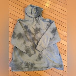 Topshop Size US 4-6 Green Tie-Dye Oversized Drop Sleeve Hoodie Sweatshirt. NWOT